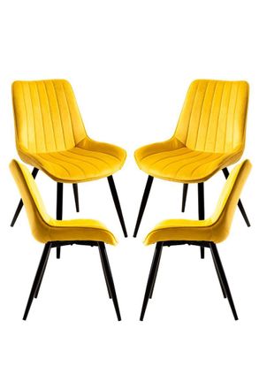 Regalos Miguel Regalos Miguel - Packs Sillas Comedor - Pack 4 Sillas Lene Terciopelo - Amarillo
