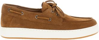 Hogan Brown Suede Sneakers with Leather Laces