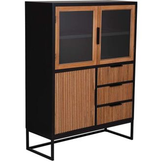 Wanderlust Deco Wanderlust Deco - Vitrina 3 puertas y 3 cajones madera 100x40x135h cm