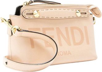 Fendi Fendi Beige Leather By The Way Logo Mini Bag (Authentic Pre-Loved)