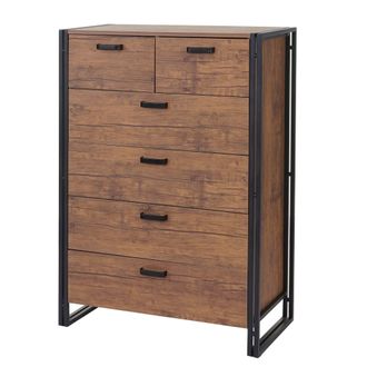 Hhg [nunca Usado] Highboard Hhg-161, C&oacute;moda, Armario, 6 Cajones 115x80x40cm Estructura 3d, Aspecto Roble Salvaje