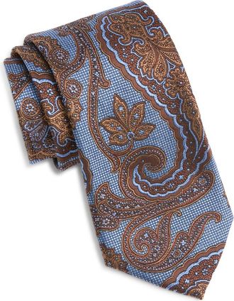 Nordstrom Paisley Silk Tie in Lt Blue at Nordstrom