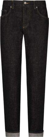 Dolce & Gabbana Navy Blue Logo Tag Jeans - Heren - Regular Fit Jeans - Blauw - 2XL - Katoen - Jeans