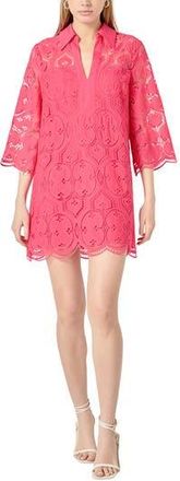 English Factory Embroidered Collar Minidress in Fuchsia at Nordstrom Rack, Size X-Small