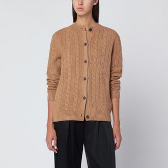 The Row Cardigan Loneke marrone chiaro in lana