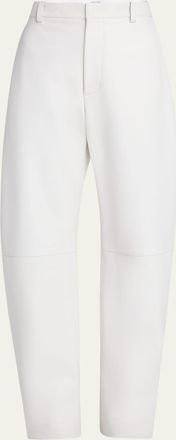 Bottega Veneta Napa Leather Rounded Leg Trousers