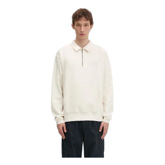 Thisisneverthat Sudadera con cremallera media tipo polo y efecto desgastado - Sweatshirts & Hoodies - Hombre - Blanco - L