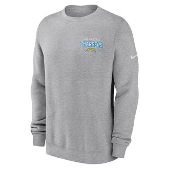 Nike Los Angeles Chargers Draw Block Club Nike Mens NFL Pullover Crew in Grey | NKPV06G97-KU0