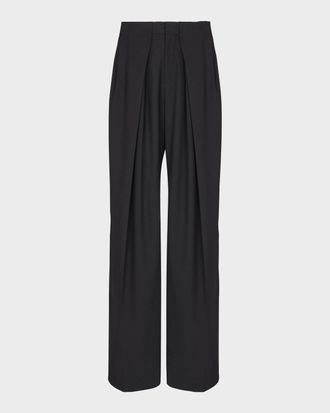 Balmain Men & apos;s Cotton Pleated Wide-Leg Trousers
