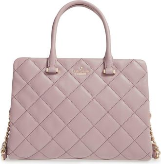 Kate Spade New York emerson place - olivera quilted leather satchel in Porcini at Nordstrom Rack