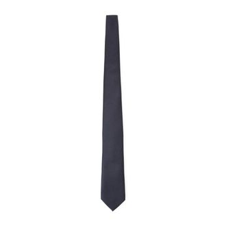 Giorgio Armani Accessoires, Heren, Zwart, ONE Size, Klassieke Jacquard Zijden Stropdas met Geborduurd Logo