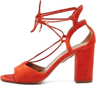 Aquazzura Sandali con cinturino e tacco largo - Arancione