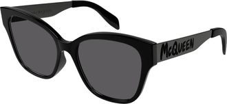 Alexander McQueen Cat Eye Zonnebril - Dames - Zonnebrillen - Zwart - 46 MM - Accessoires