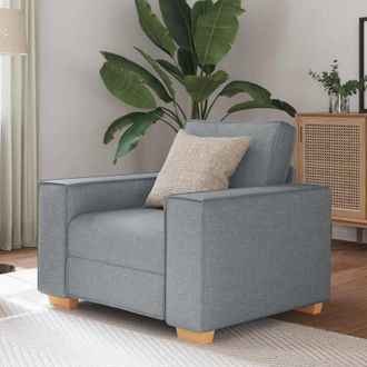 vidaXL Sill&oacute;n Sof&aacute; Gris Claro 60 Cm Tela Vidaxl