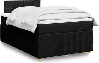 vidaXL Cama Box Spring Con Colch&oacute;n Tela Negro 120x190 Cm Vidaxl