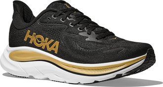 Hoka One One Clifton 10 Running Shoe in Black /Gold at Nordstrom, Size 5.5