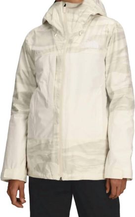 The North Face Thermoball Snow Triclimate Jacket In White Dune Edge