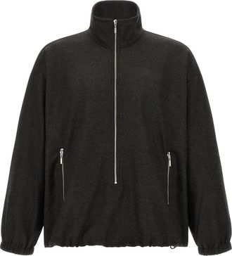 Song for the Mute Lange Ritssluiting Pullover - Heren - Vesten met rits - Grijs - M - Wol - Hoodies & sweatvesten