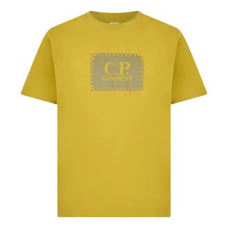 C.P. Company T-Shirts, male, Yellow, Size: XL Logo T-Shirt