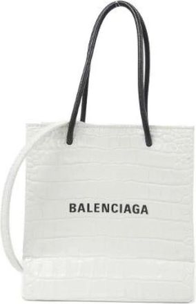 Balenciaga Pre-owned Shopping North South Tote Leren Tote Tas - Dames - Vintage Shopper - Wit - ONE Size - Leer - Vintage