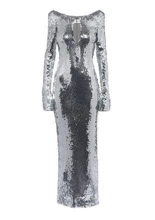 16Arlington 16Arlington Silver Sequin Solare Gown Size XS