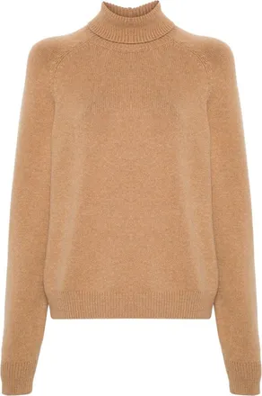 Fendi logo-embroidered sweater - women - Polyamide/Cashmere - 38 - Brown