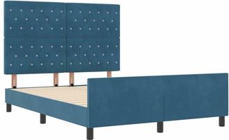 vidaXL Estructura De Cama Azul Oscuro 160 X 200 Cm Terciopelo Vidaxl