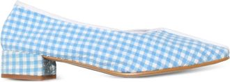 About Arianne 30mm pumps met gingham ruit - Blauw