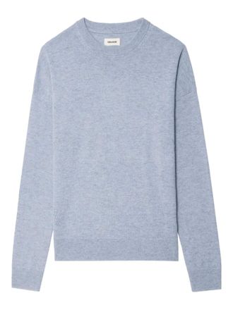 Zadig&Voltaire heart-patch cashmere sweater - women - Cashmere - L - Blue