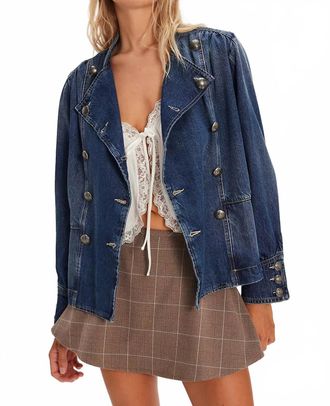 Free People Imogene Denim Officer Jacket In Ensign Wash