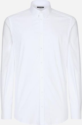 Dolce & Gabbana Stretch Cotton Gold-fit Shirt - Man Shirts White 37