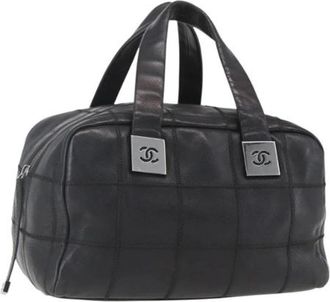 Chanel Pre-owned Handbags, female, Black, Size: ONE SIZE Pre-owned Leather Handbag