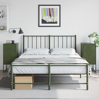 Berkfield Home Bedside Cabinets 2 pcs Olive Green 36x39x78 cm Steel | Size: 36 x 39 x 78 cm