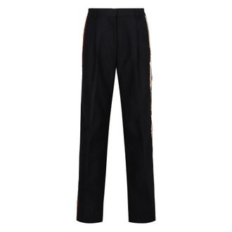 Dries Van Noten Straight Trousers, female, Black, S, Wool Trousers