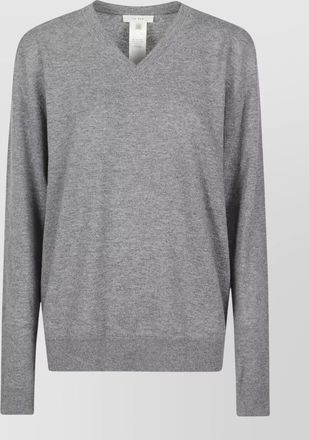 The Row nian long sleeve top ribbed v neckline