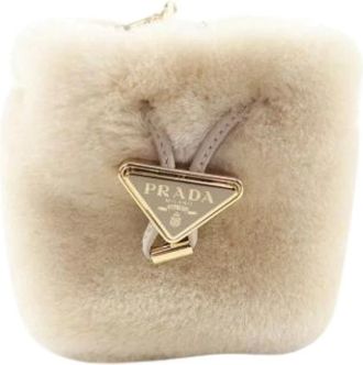 Prada Pre-owned Bucket Bags, female, Beige, Size: ONE SIZE Pre-owned Vintage Pouch Shoulder Bag