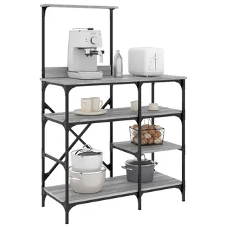 vidaXL Vidaxl - Estanter&iacute;a De Cocina Madera Ingenier&iacute;a Metal Gris 90x40x132 Cm