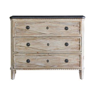 Tikamoon Mueble de ba&ntilde;o de pino y piedra de 100 cm