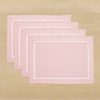 Solino Home Linen Placemats - Kensington, 14 x 19 in Pink at Nordstrom, Size Medium