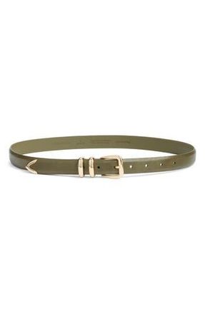 Nordstrom Sutton Croc-Embossed Belt in Sphagnum Green at Nordstrom Rack, Size Medium