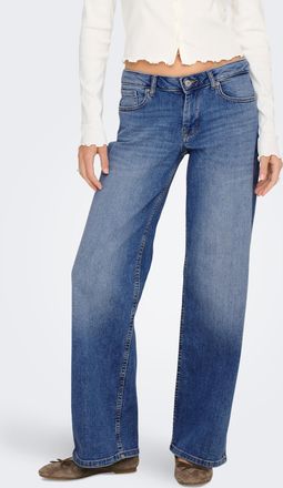 Only Weite Jeans ONLY ONLJUDY-O LW WIDE LEG DNM TAI712 NOOS, Damen, Gr. XS, N-Gr, medium blau denim, Denim/Jeans, Obermaterial: 99% Baumwolle, 1% Elasthan,