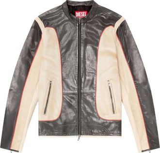 Diesel Giacca biker L-Evert in pelle - Toni neutri