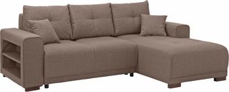 HOME AFFAIRE Ecksofa »Viborg L-Form« mit Regal in der Armlehne, wahlweise mit Bettfunktion