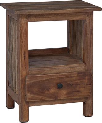 vidaXL Mesita De Noche Marr&oacute;n 30 X 30 X 47 Cm Madera S&oacute;lida Recuperada Vidaxl