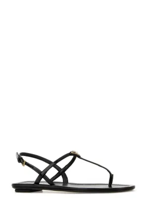 Prada Womens Black Leather Thong Sandals Nero Slippers Flat Shoes