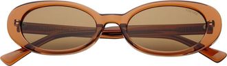 Freyrs Eyewear Mimi Small Oval Sunglasses in Brown, Green, Tortoise /Brown at Nordstrom