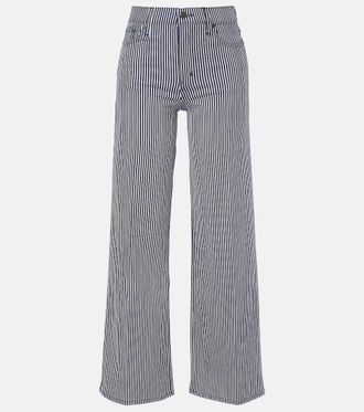 Frame Denim Le Slim Palazzo striped wide-leg pants