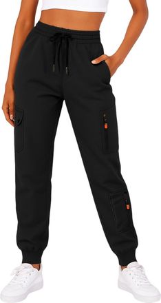 Generic Cargo Joggers for Women Plain Gym Sport Jogging Sweatpants Winters Pant Tracksuit Bottoms Ladies Trousers Casual Loose High Elastic Waisted with Pocke