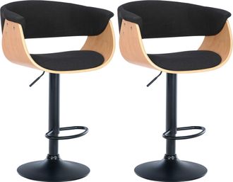 Clp Clp - Set De 2 Taburetes De Bar Vestal Natural/negro Tela