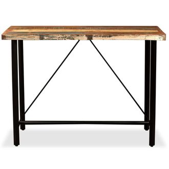 Berkfield Home Bar Table Solid Reclaimed Wood 120x60x107 cm in Brown | Size: 120 x 60 x 107 cm